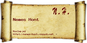 Nemes Hont névjegykártya